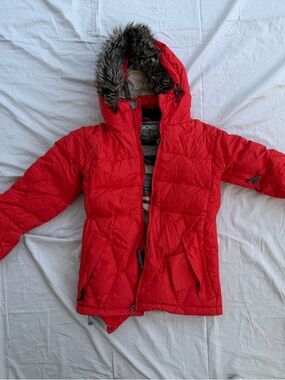 Sessions Ridge Series Down Ski Snow Jacket XS Red RECCO Fur Hood